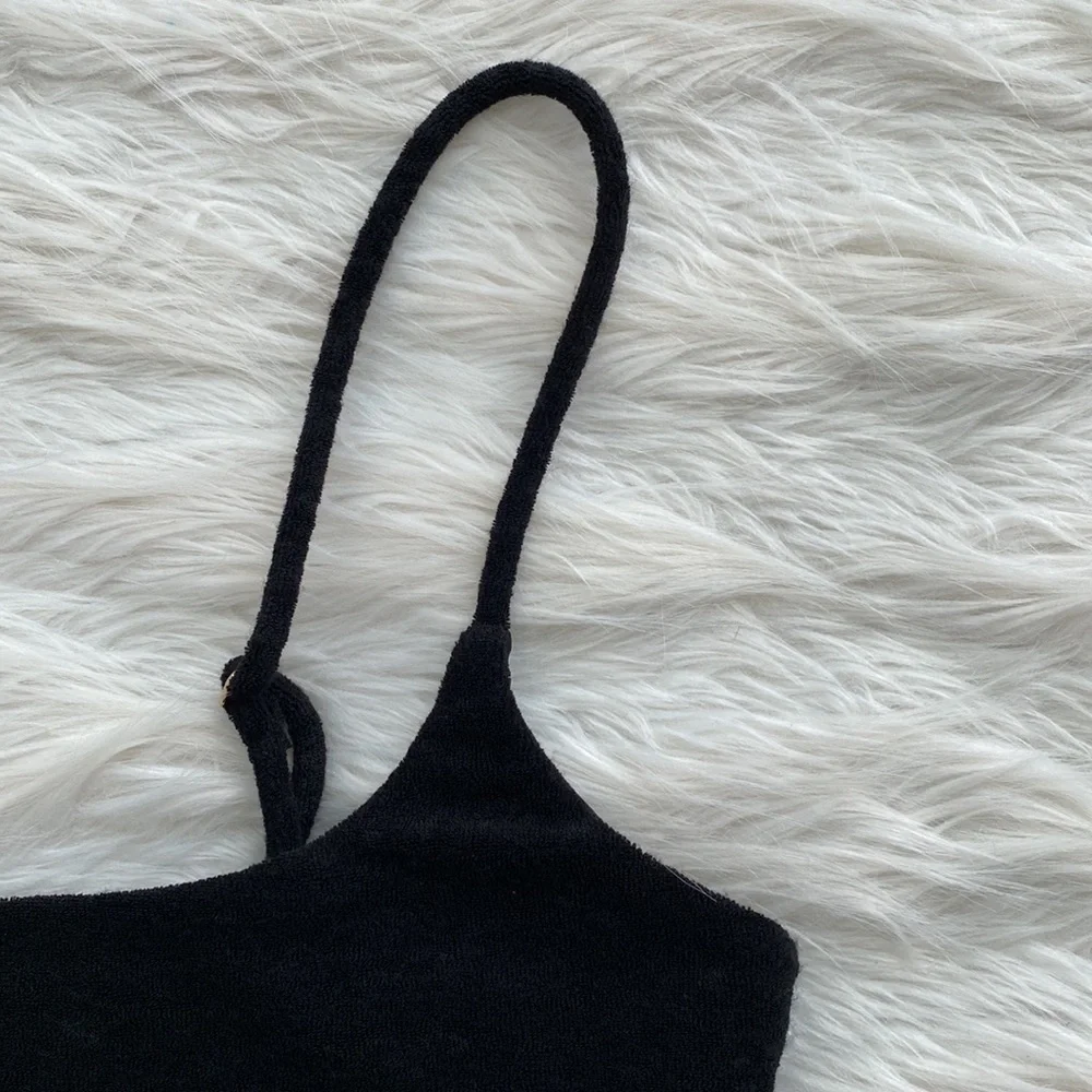 Sail On Honey | Terry Cloth One Shoulder Bikini Top